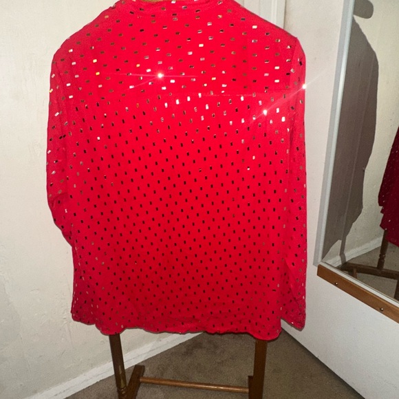 STUNNING Red Button Shirt. Great for Work or Holidays! Women’s 1X - Picture 3 of 4